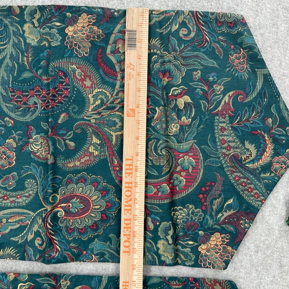 VTG Table Runner Set Home OS Teal Paisley Tassel Tapestry 2pc
